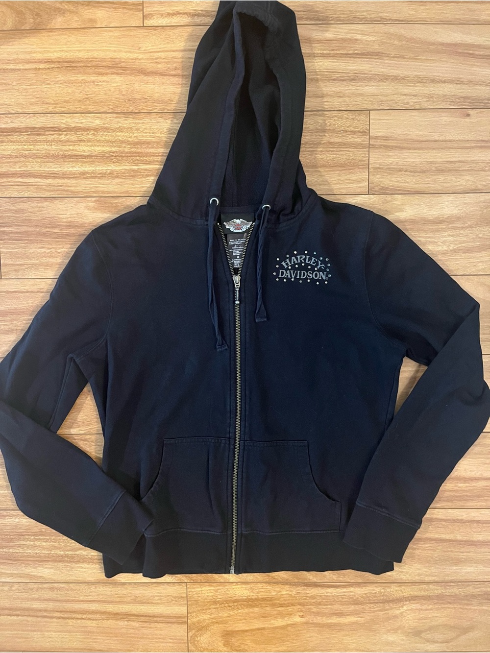 Harley-Davidson Women's Black Zip Hoodie with Chest Logo